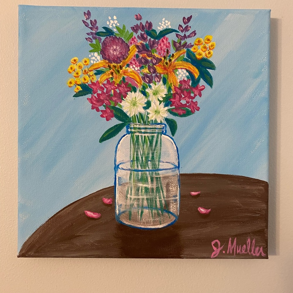 HAND CRAFTED Bouquet painting handmade wall art home decor artwork floral flower